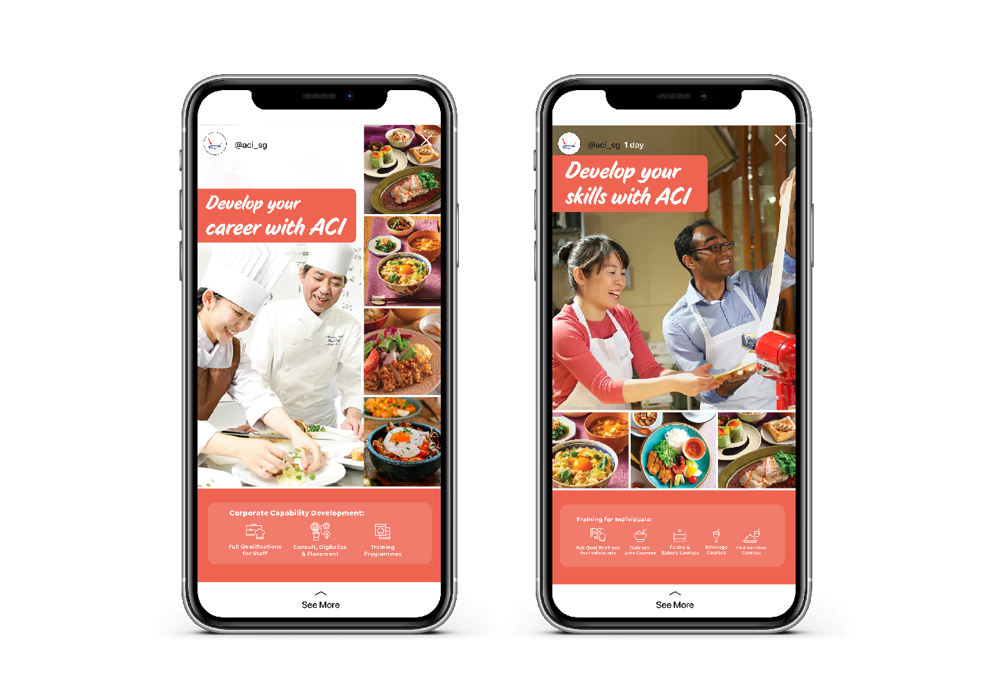 Education & Research Branding: Asian Culinary Institute Singapore socials